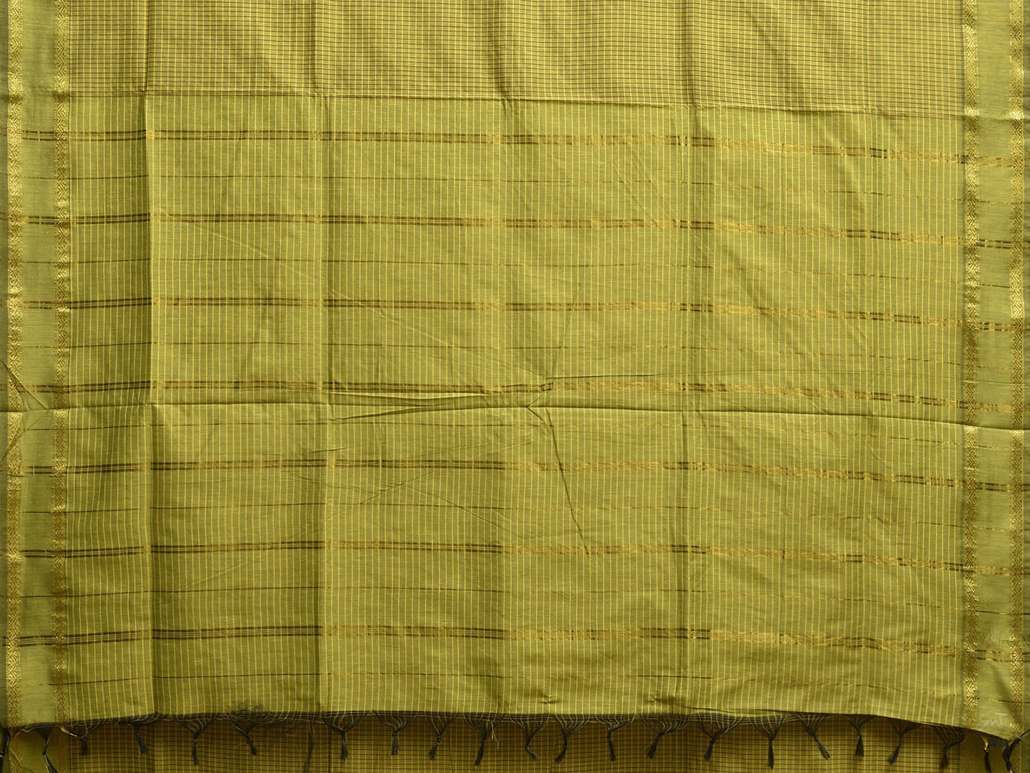 Light Green Gadwal Cotton Viscose Saree with Checks and Border Design g0505