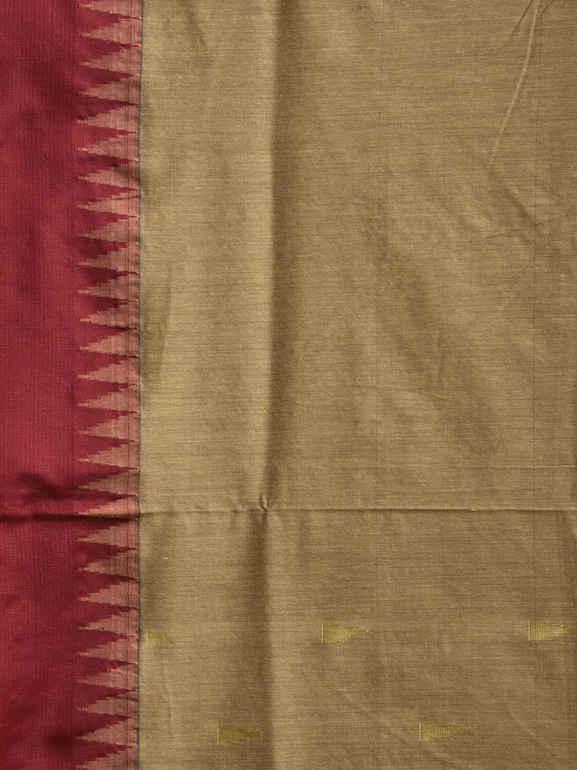 Maroon Gadwal Cotton Viscose Saree with Pallu and Temple Border Design No Blouse g0507