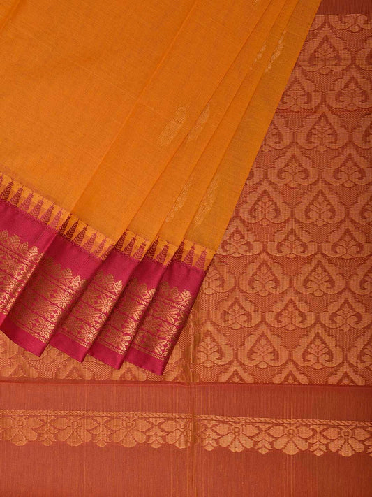 Yellow and Pink Gadwal Cotton Viscose Saree with Border and Pallu Design No Blouse g0519