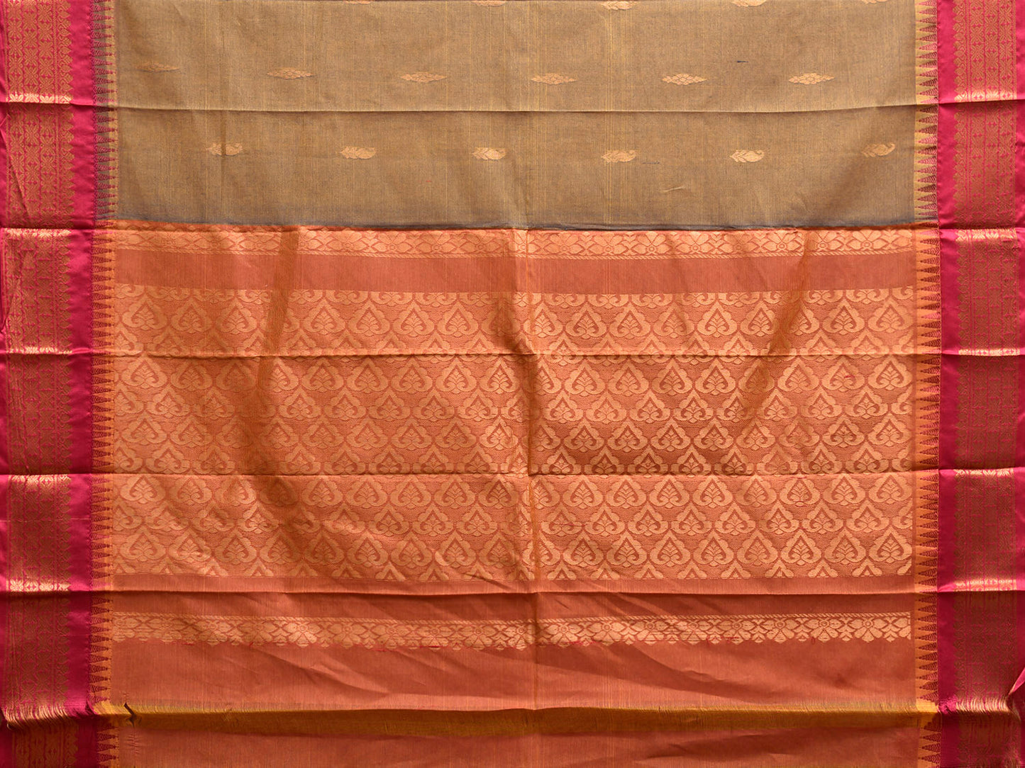 Green and Pink Gadwal Cotton Viscose Saree with Border and Pallu Design g0536