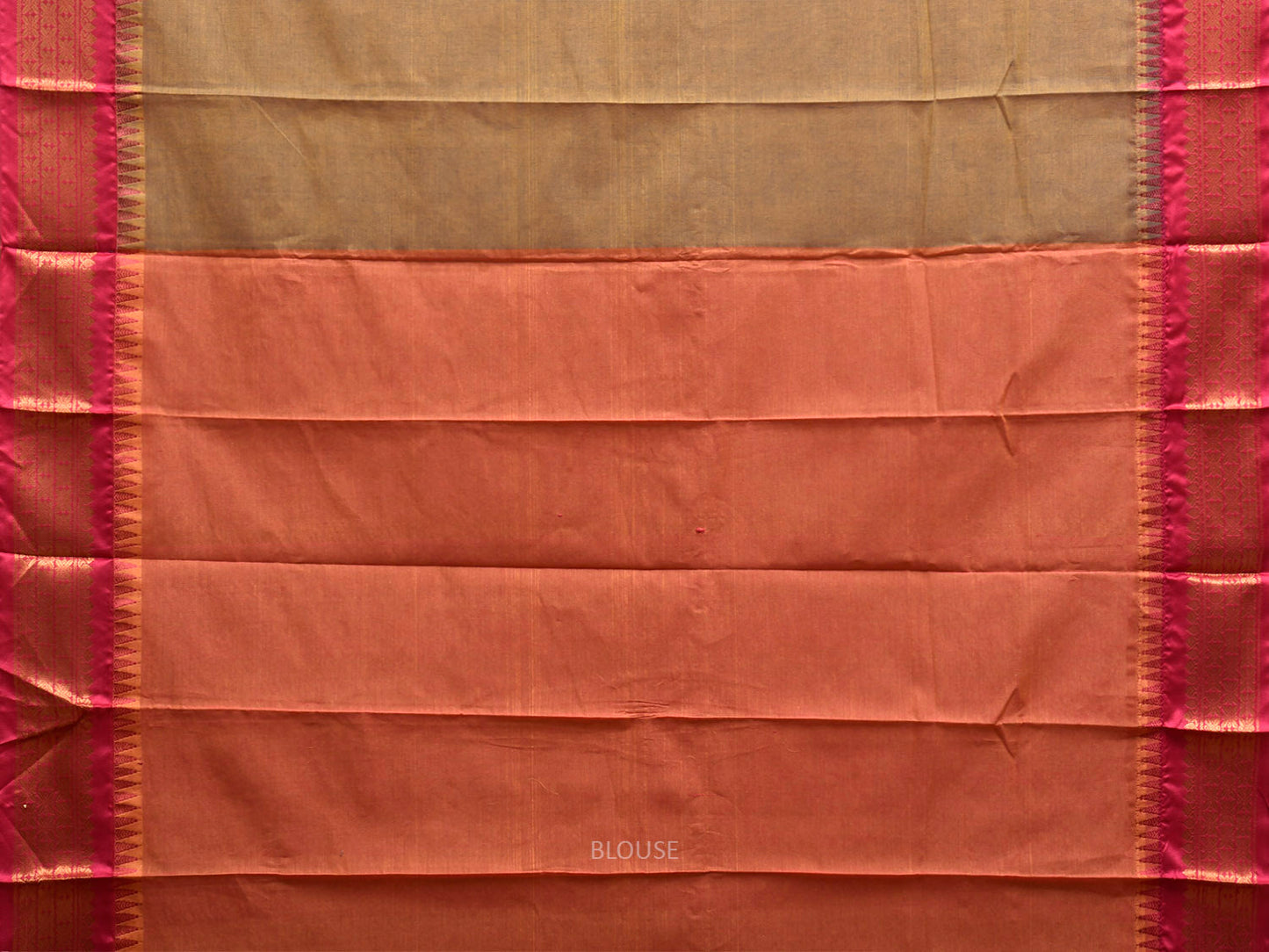 Green and Pink Gadwal Cotton Viscose Saree with Border and Pallu Design g0536