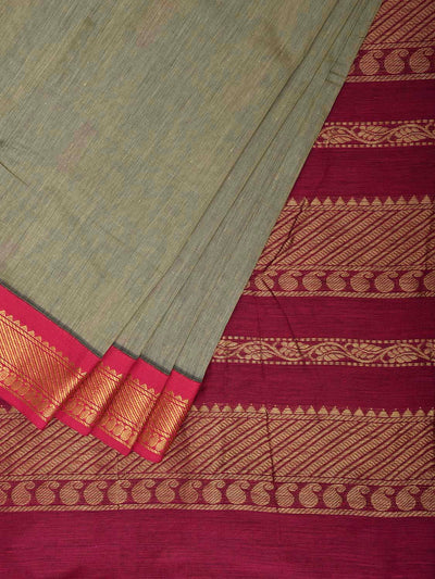 Sea Green and Pink Gadwal Cotton Viscose Saree with Border and Pallu Design g0545