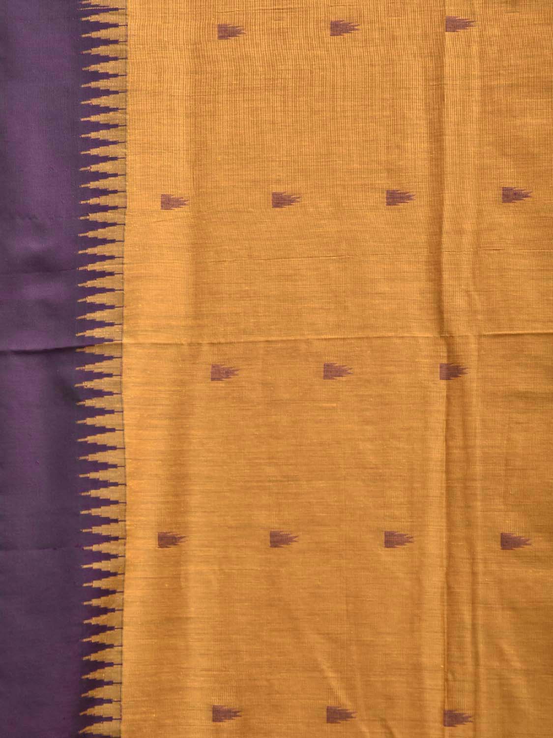 Orange and Purple Gadwal Cotton Viscose Saree with Temple Border Design g0584