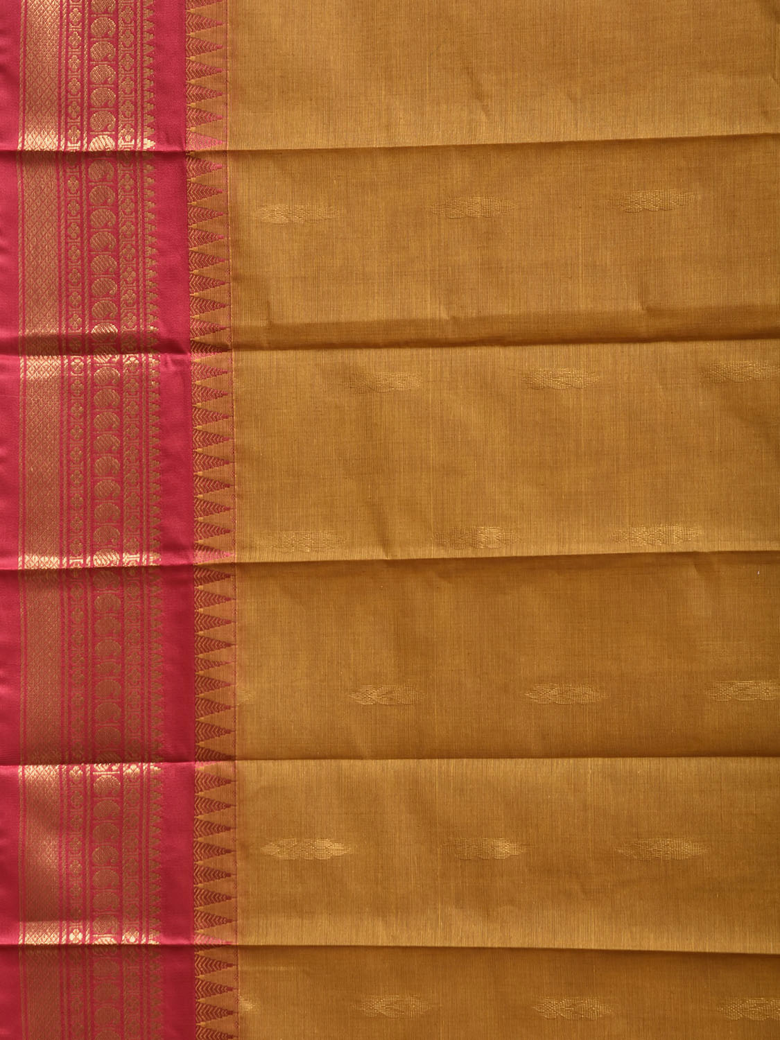 Mustard and Pink Gadwal Cotton Body Viscose Border Saree with Pallu Design g0620