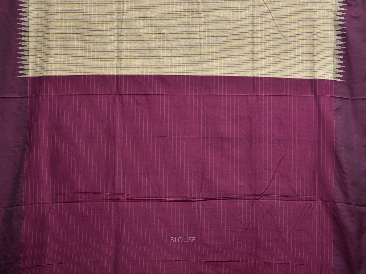 Sea Green and Purple Gadwal Cotton Viscose Saree with Checks and Pallu Design g0631