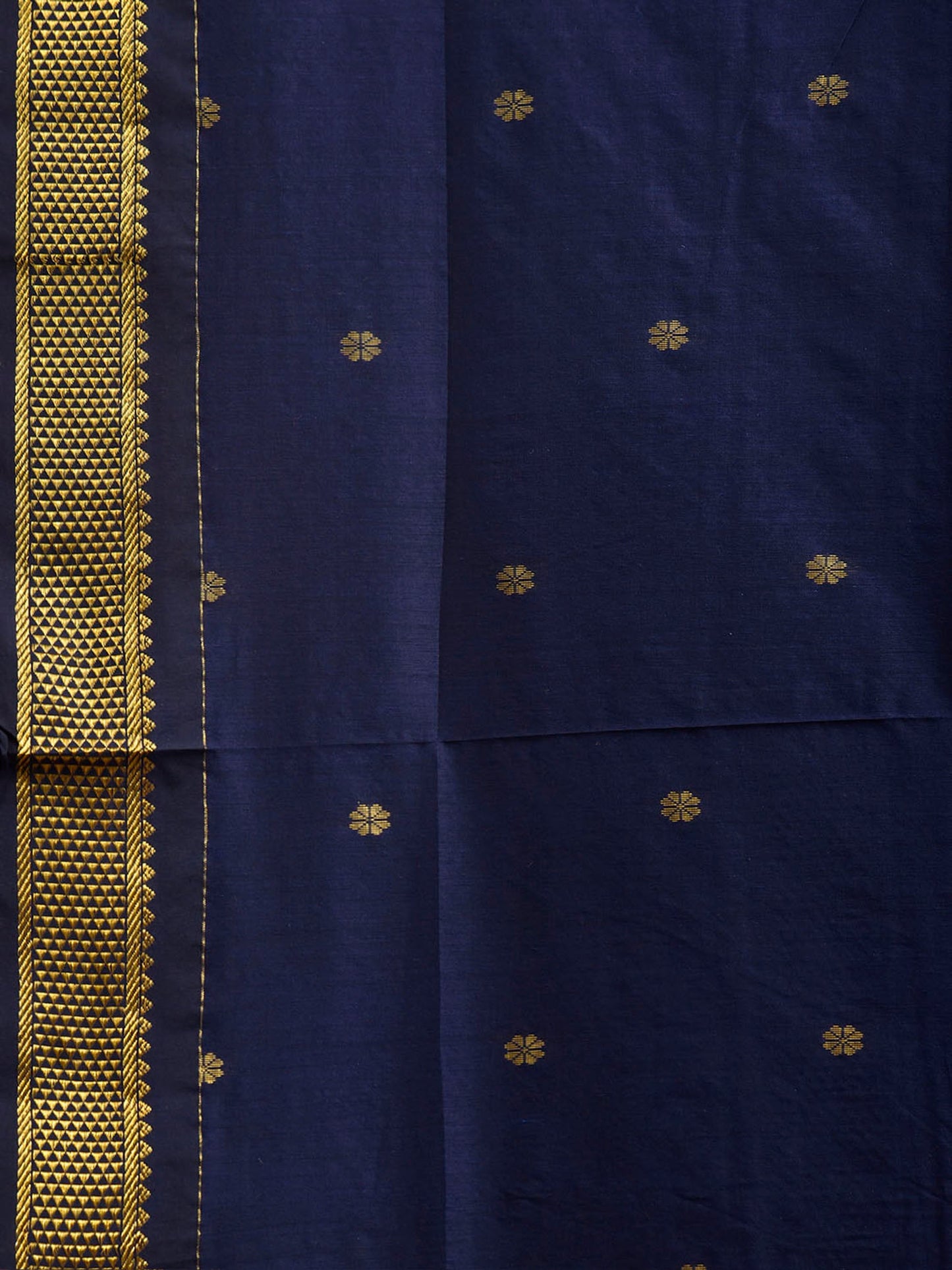 Navy Gadwal Cotton Viscose Saree with Small Buta and Pallu Design g0647