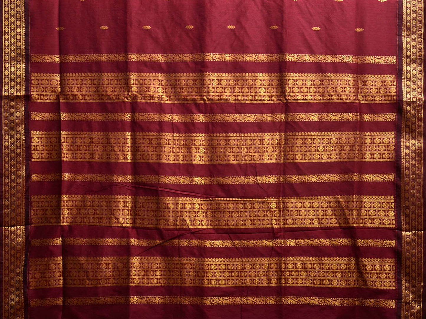 Maroon Gadwal Cotton Viscose Saree with Pallu Design g0651