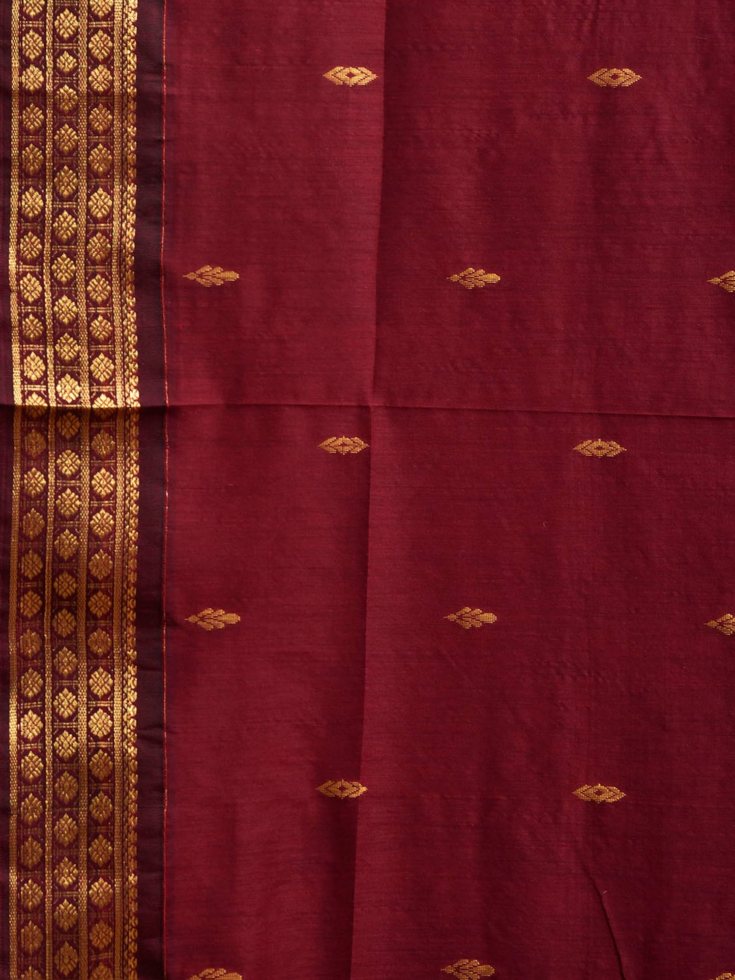 Maroon Gadwal Cotton Viscose Saree with Pallu Design g0651