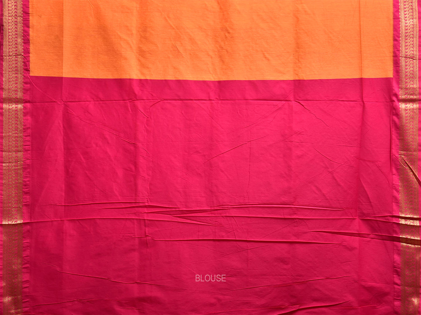 Orange and Pink Gadwal Cotton Viscose Saree with Pallu Design g0652
