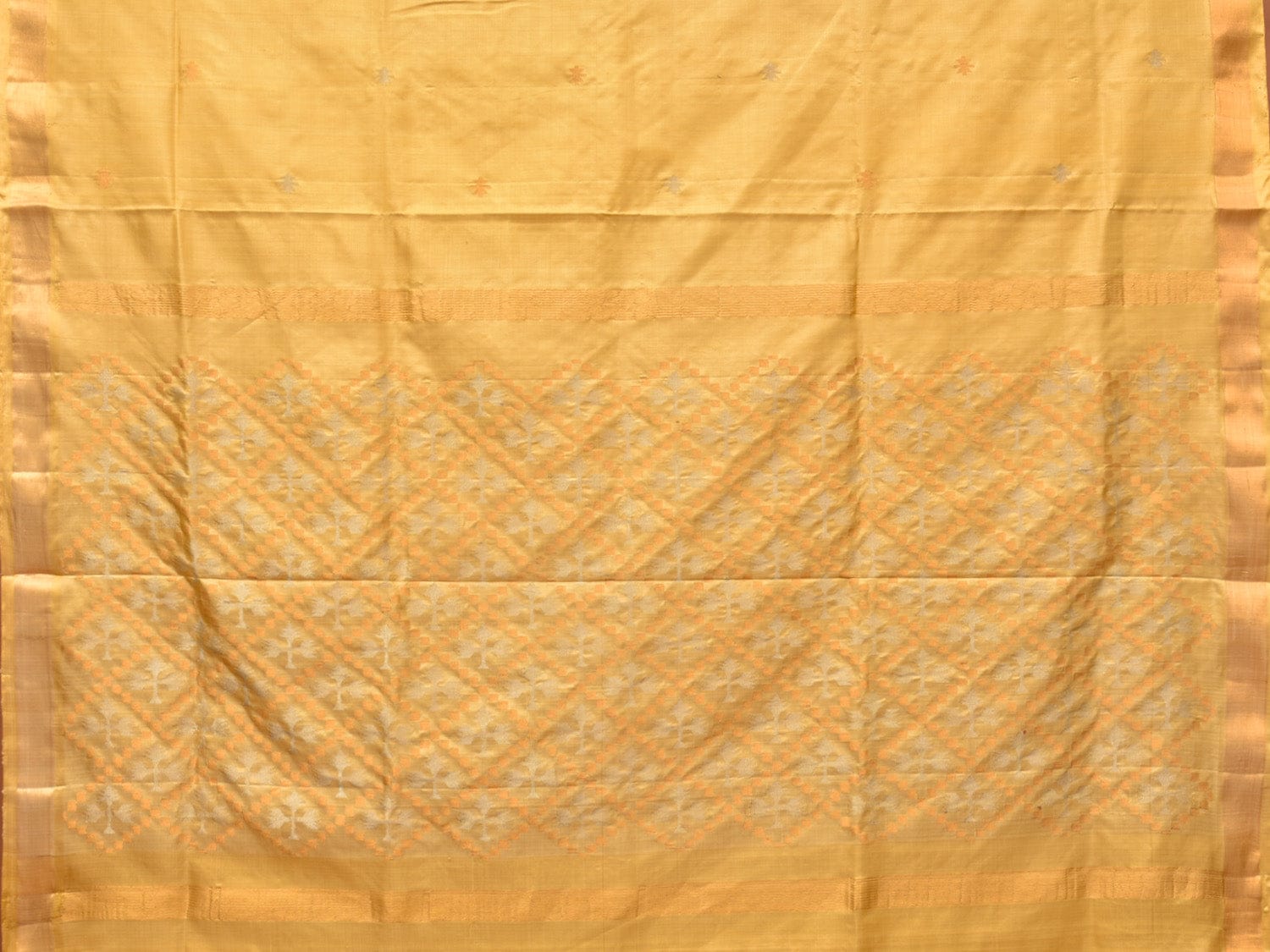 Golden Uppada Silk Handloom Saree with Jamdani Pallu Design u2034