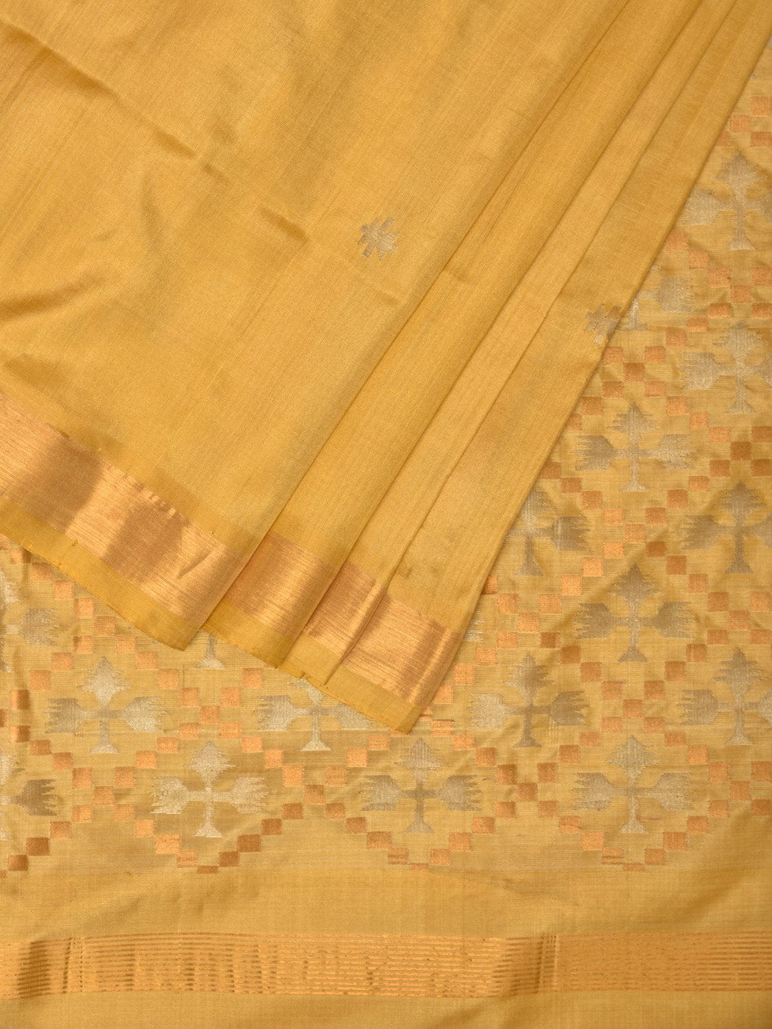 Golden Uppada Silk Handloom Saree with Jamdani Pallu Design u2034
