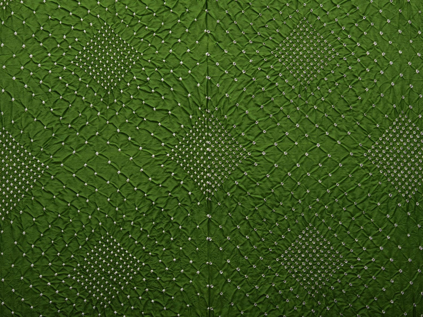 Green and Blue Bandhani Kanchipuram Silk Handloom Saree with Border and Pallu Design bn0354