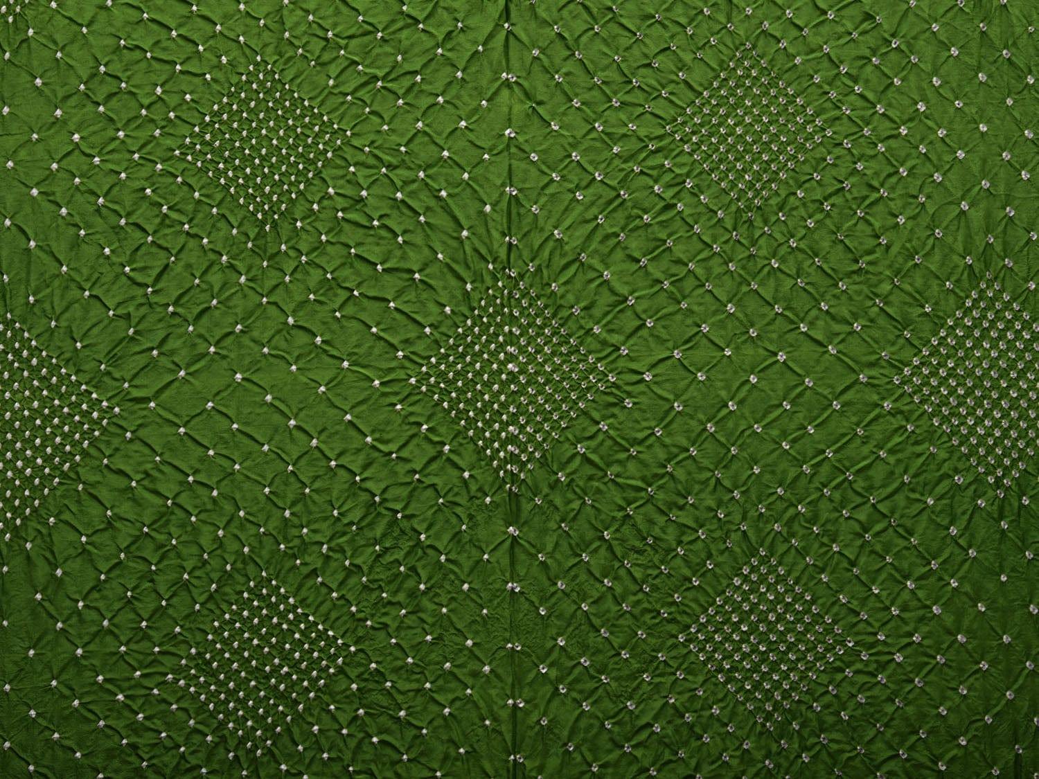 Green and Blue Bandhani Kanchipuram Silk Handloom Saree with Border and Pallu Design bn0354