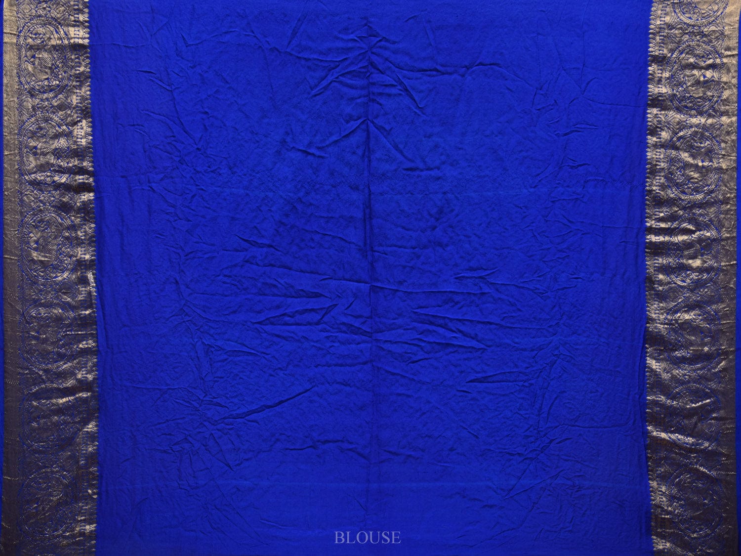 Green and Blue Bandhani Kanchipuram Silk Handloom Saree with Border and Pallu Design bn0354