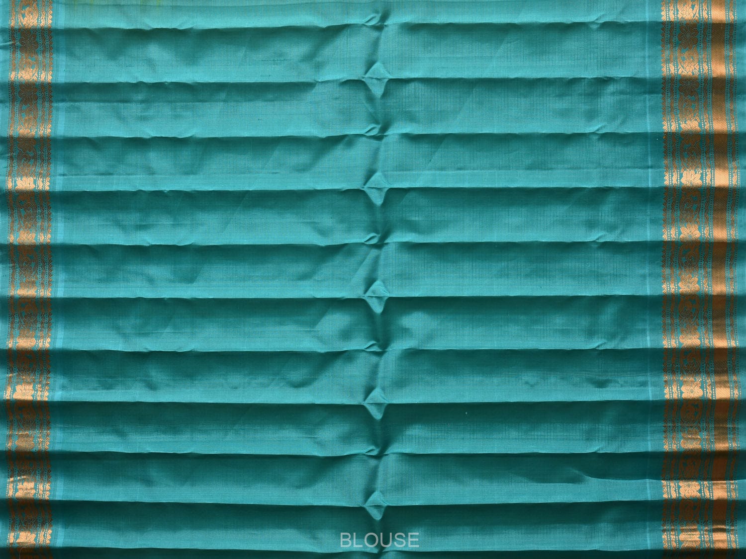 Green and Blue Gadwal Silk Handloom Saree with Checks, Buta and Pallu Design g0367