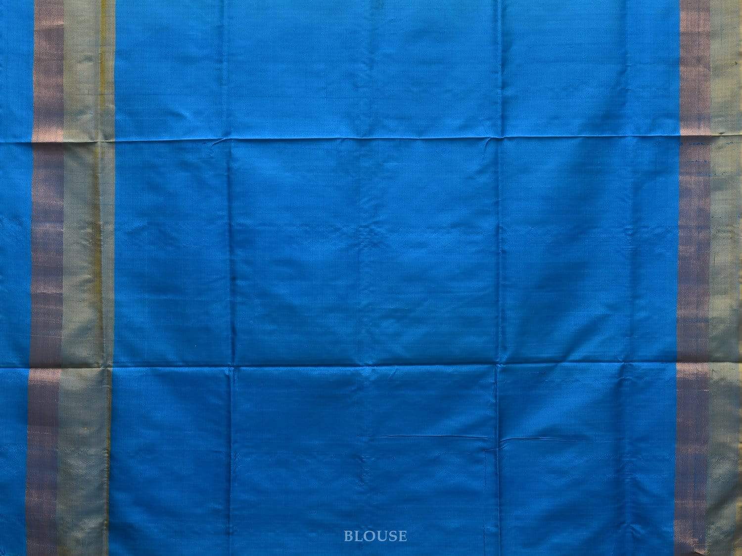 Green and Blue Uppada Silk Handloom Saree with Half Checks Body Design u1763