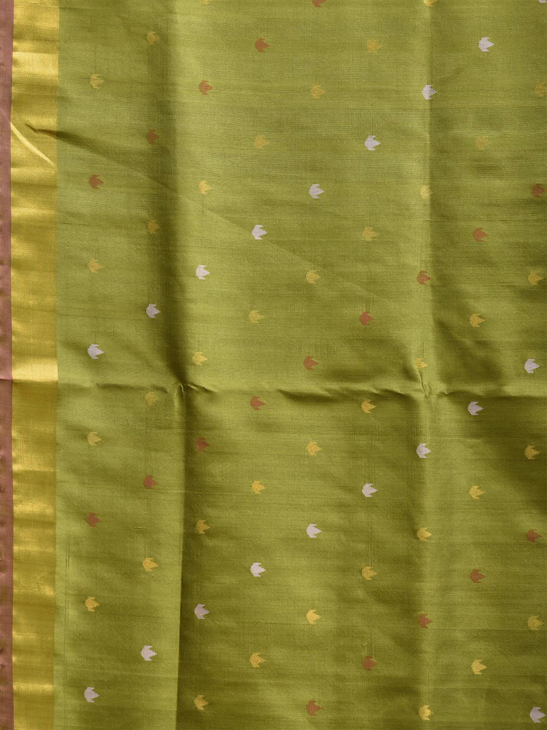 Green and Burgundy Uppada Silk Handloom Saree with Buta and Pallu Design u2314