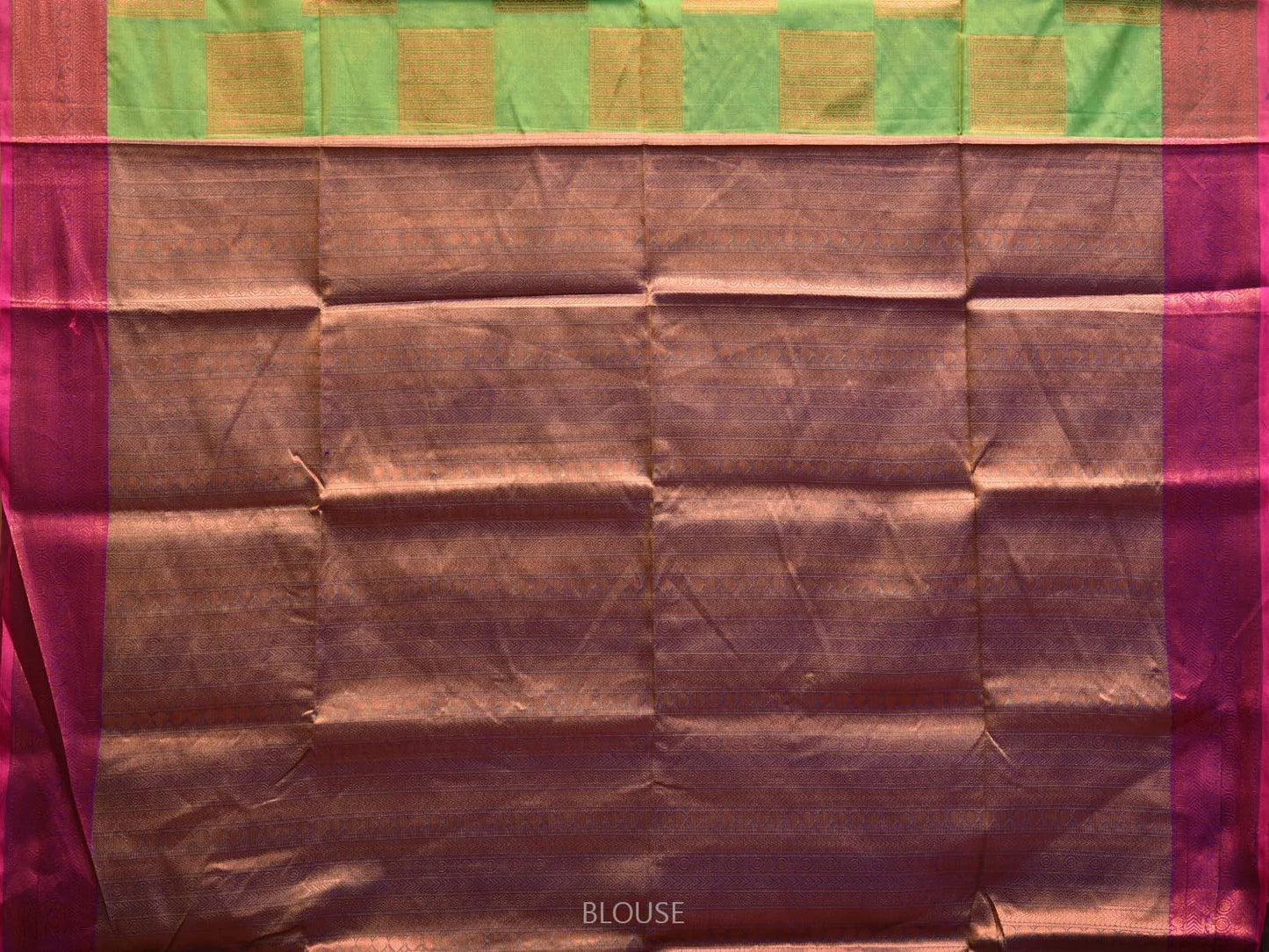 Green and Pink Banaras Katan Silk Saree with Border and Body Butta Design b0057ds