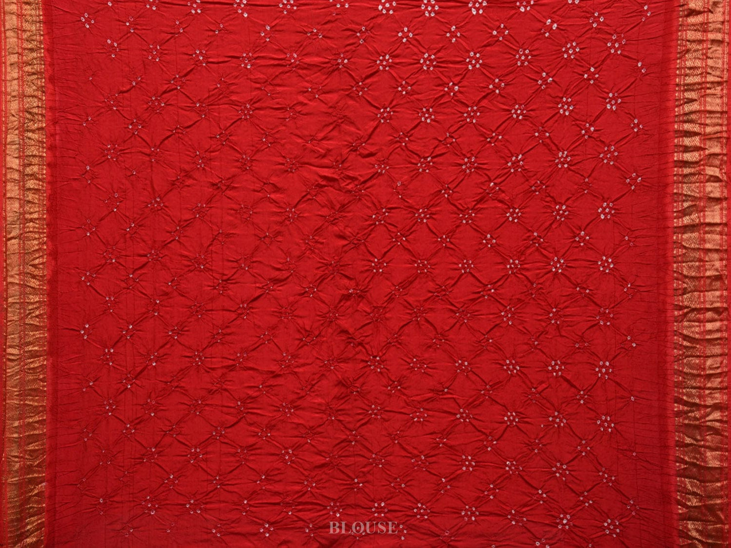 Green and Red Bandhani Gadwal Silk Handloom Saree with Mango Pallu Design bn0374