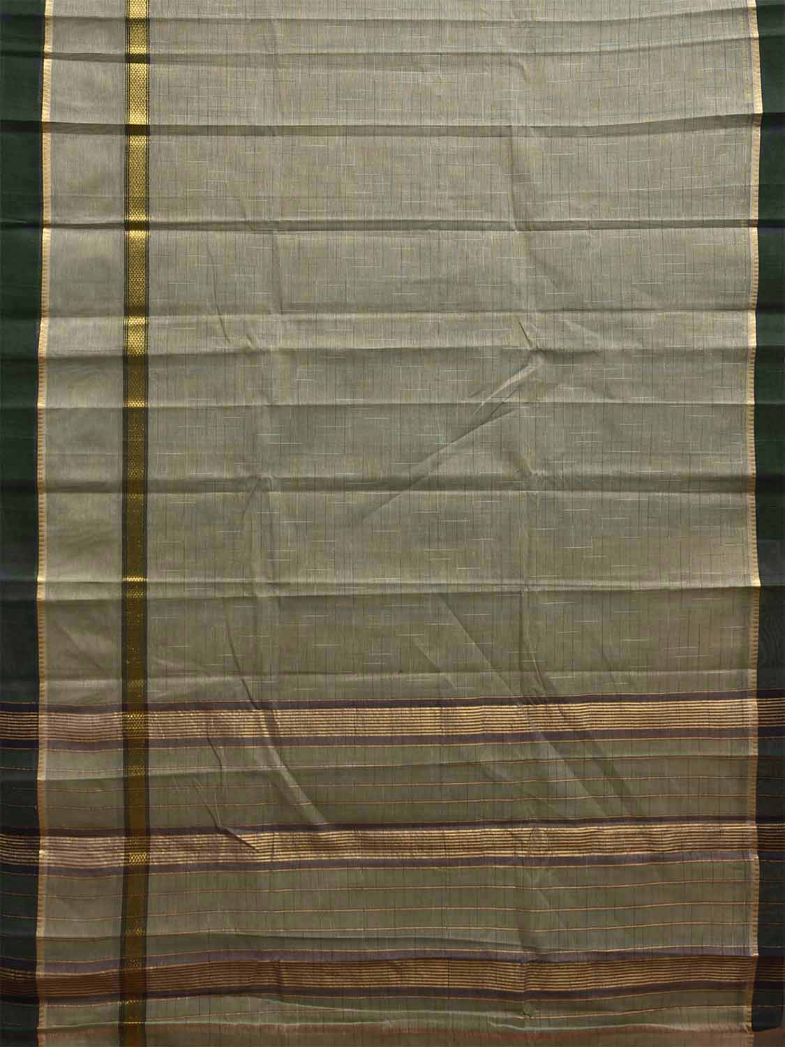 Green and Sea Green Narayanpet 80s Cotton Handloom Saree with Ikat Weave and Big Border Design No Blouse np1135
