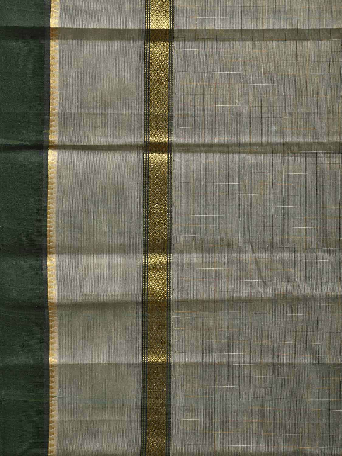 Green and Sea Green Narayanpet 80s Cotton Handloom Saree with Ikat Weave and Big Border Design No Blouse np1135
