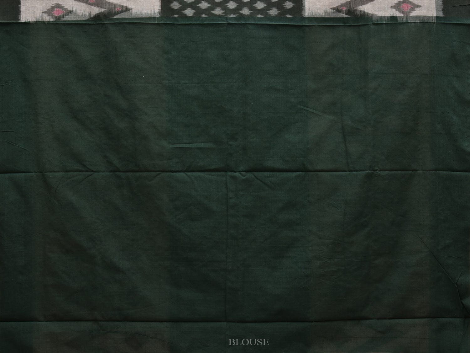 Green and White Pochampally Ikat Cotton Handloom Saree with Zig-Zag Design i0649