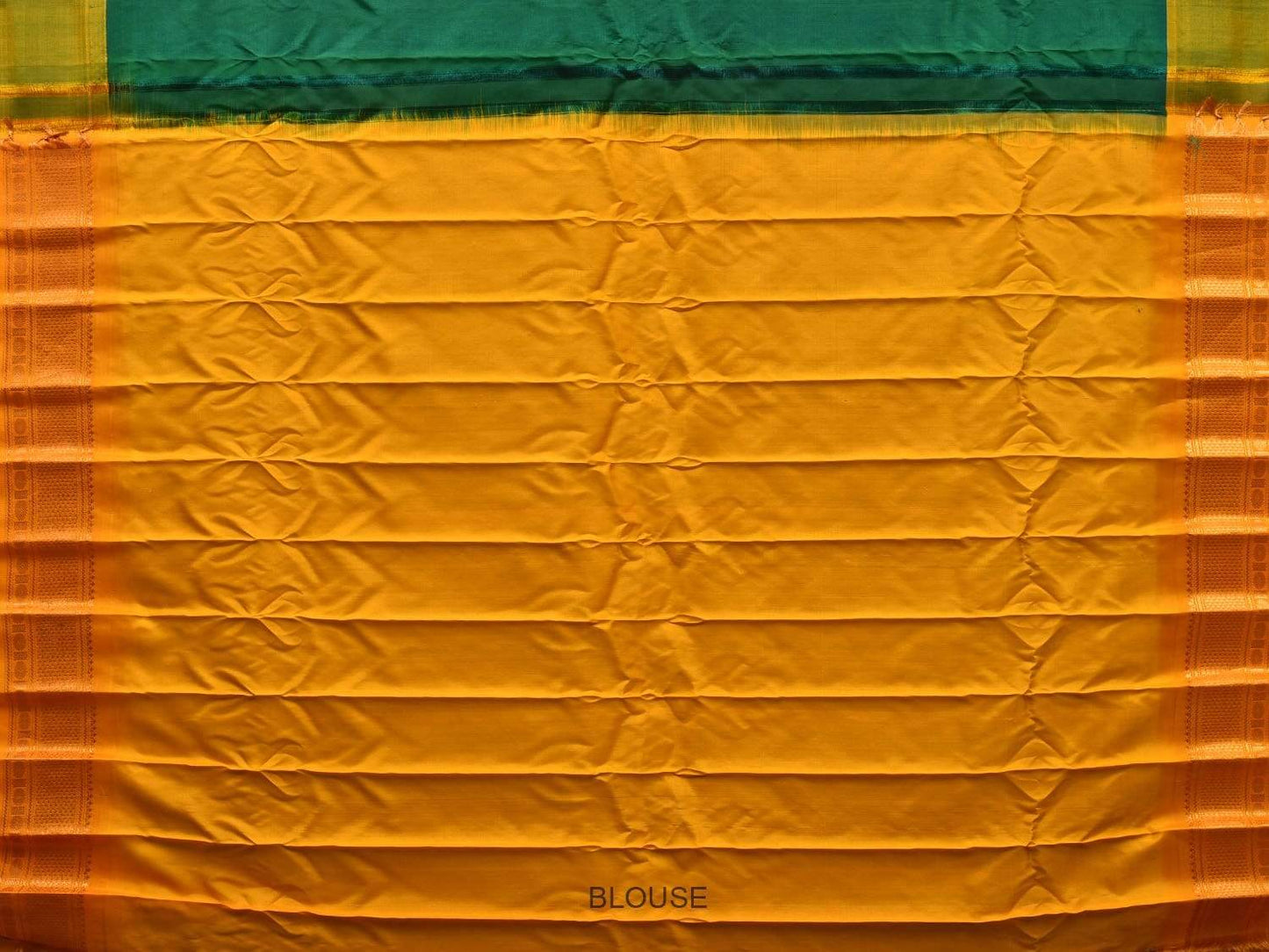 Green and Yellow Gadwal Silk Handloom Saree with Border Design g0284