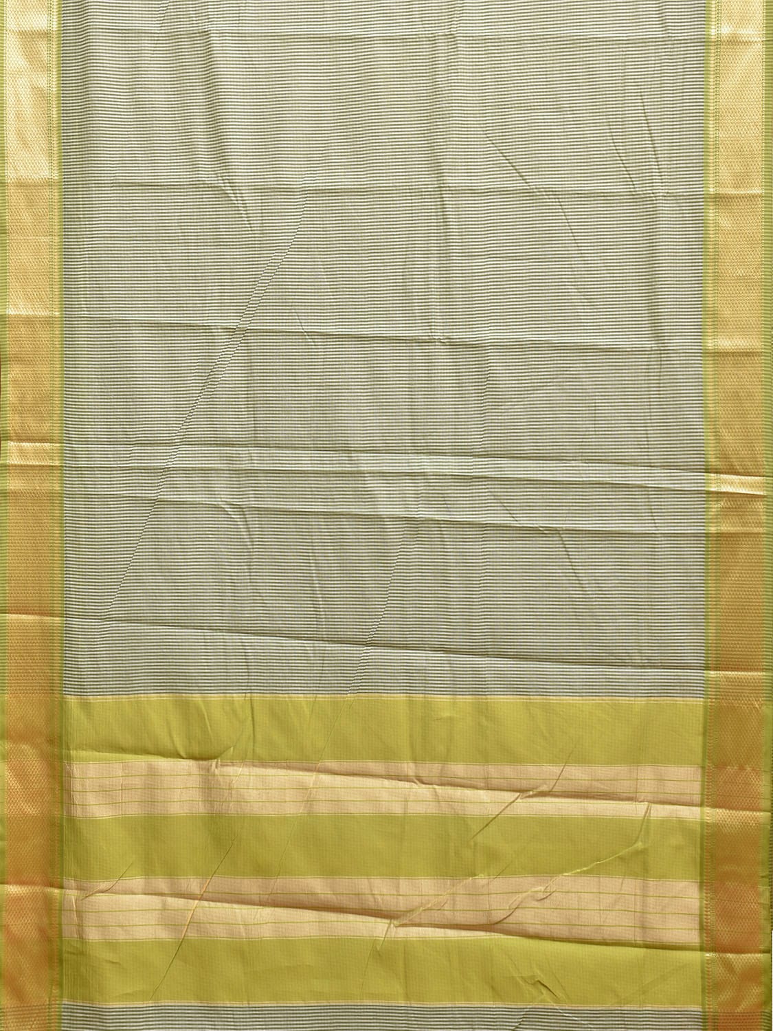 Green Bamboo Cotton Saree with Small Checks Design No Blouse bc0659