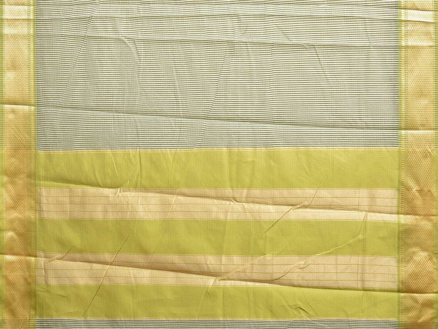 Green Bamboo Cotton Saree with Small Checks Design No Blouse bc0659