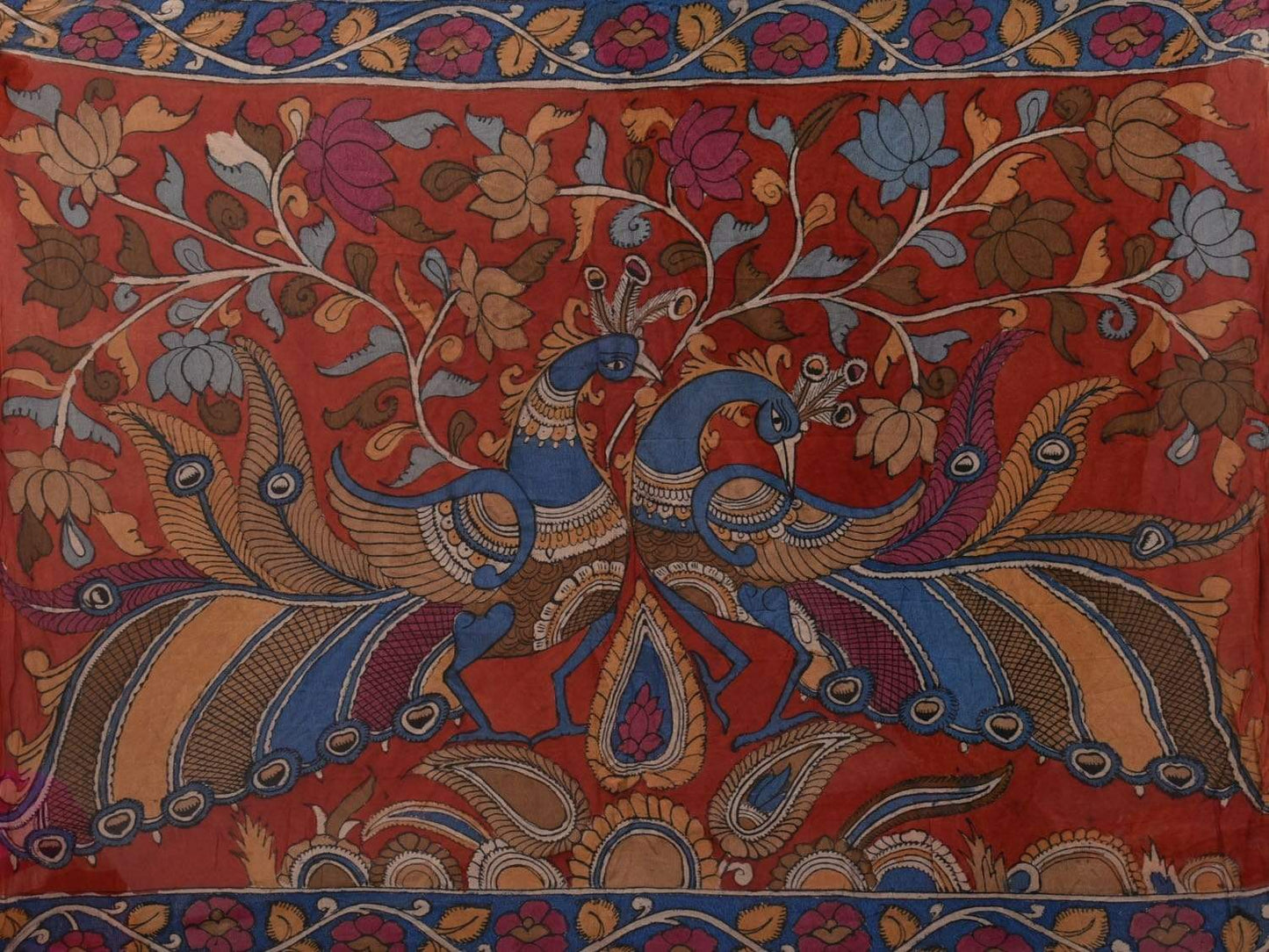 Green Bandhani Banaras Georgette Saree with Pallu Kalamkari Design bn0262