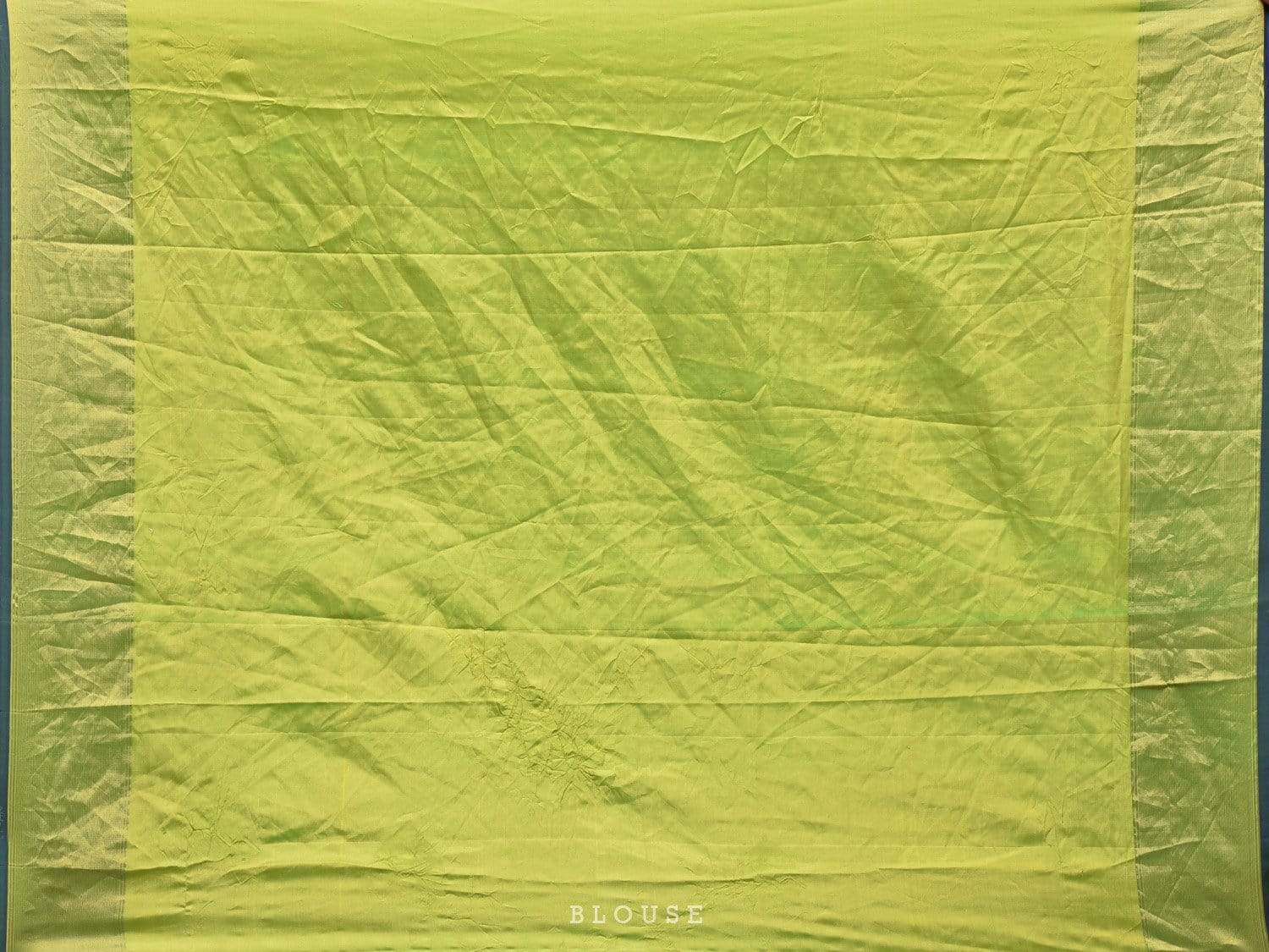 Green Bandhani Kanchipuram Silk Handloom Saree with Nilambari Buta Design bn0219