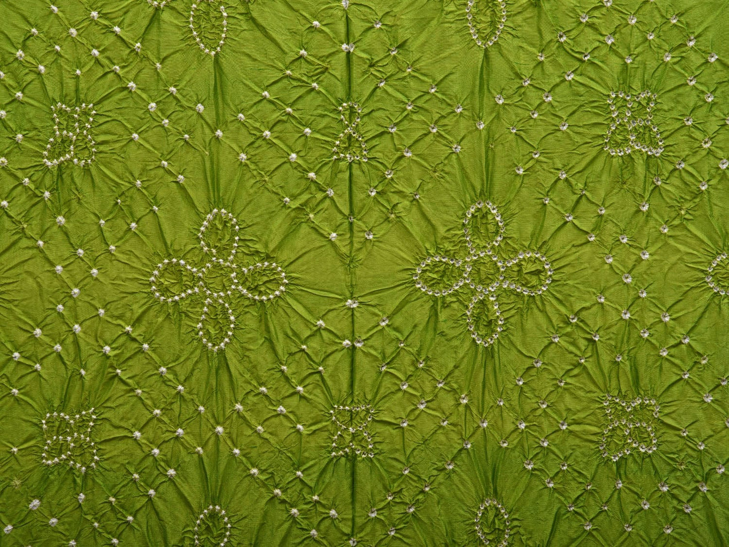 Green Bandhani Paithani Silk Handloom Saree with Pallu Design bn0335