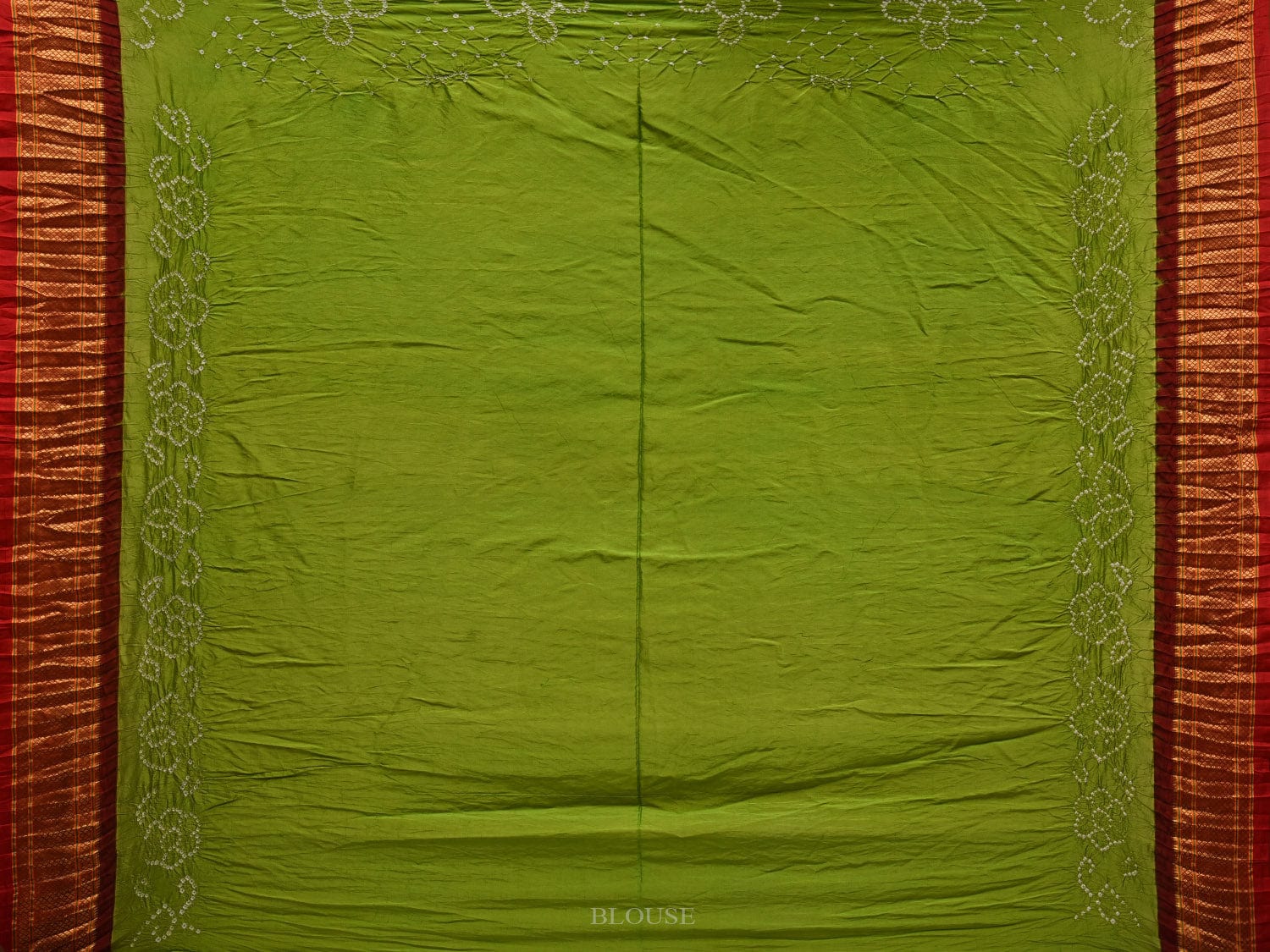 Green Bandhani Paithani Silk Handloom Saree with Pallu Design bn0335