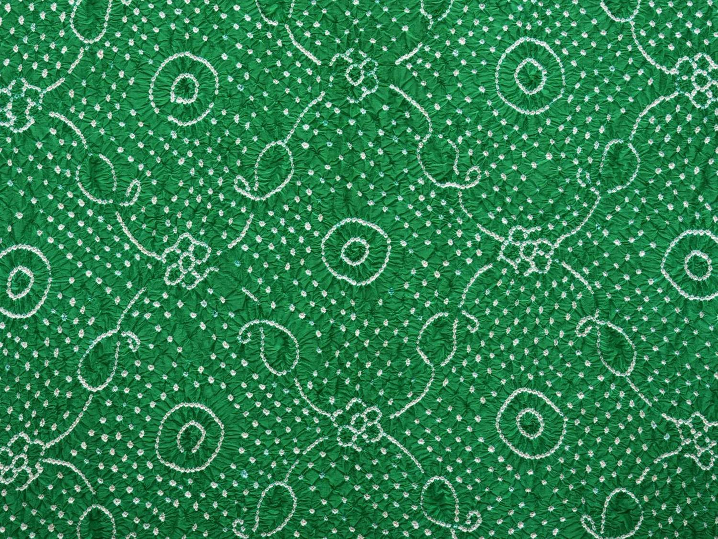 Green Bandhani Paithani Silk Handloom Saree with Peacock Border Design bn0212