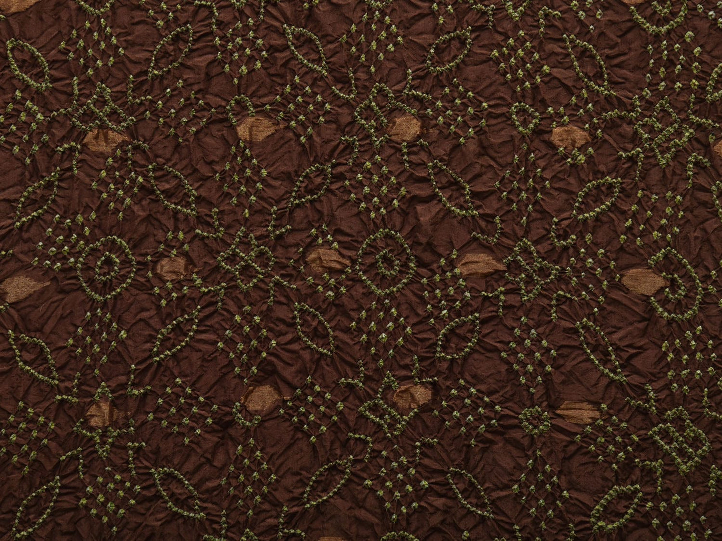 Green Bandhani Uppada Silk Handloom Saree with Pallu Design bn0372