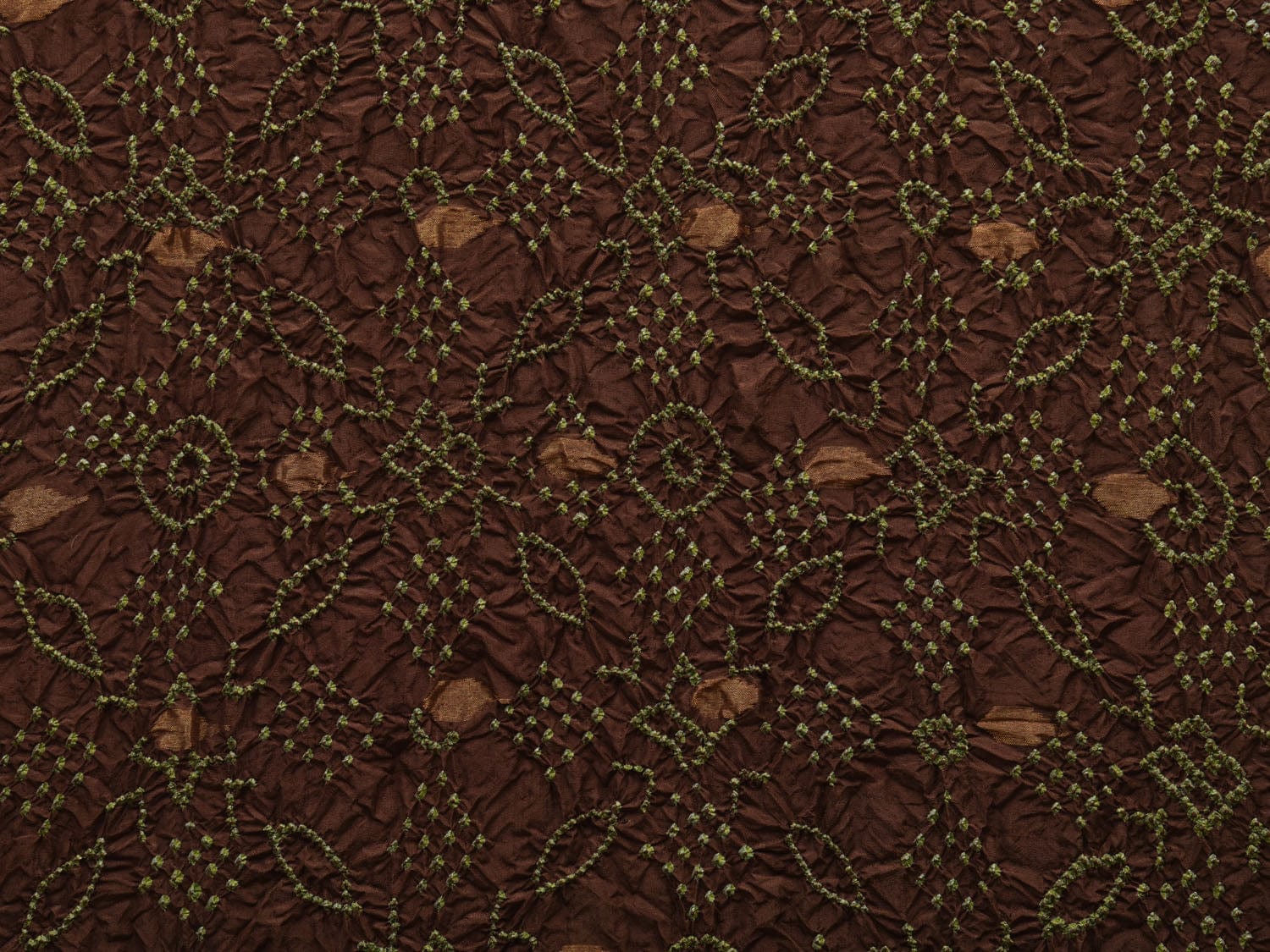 Green Bandhani Uppada Silk Handloom Saree with Pallu Design bn0372