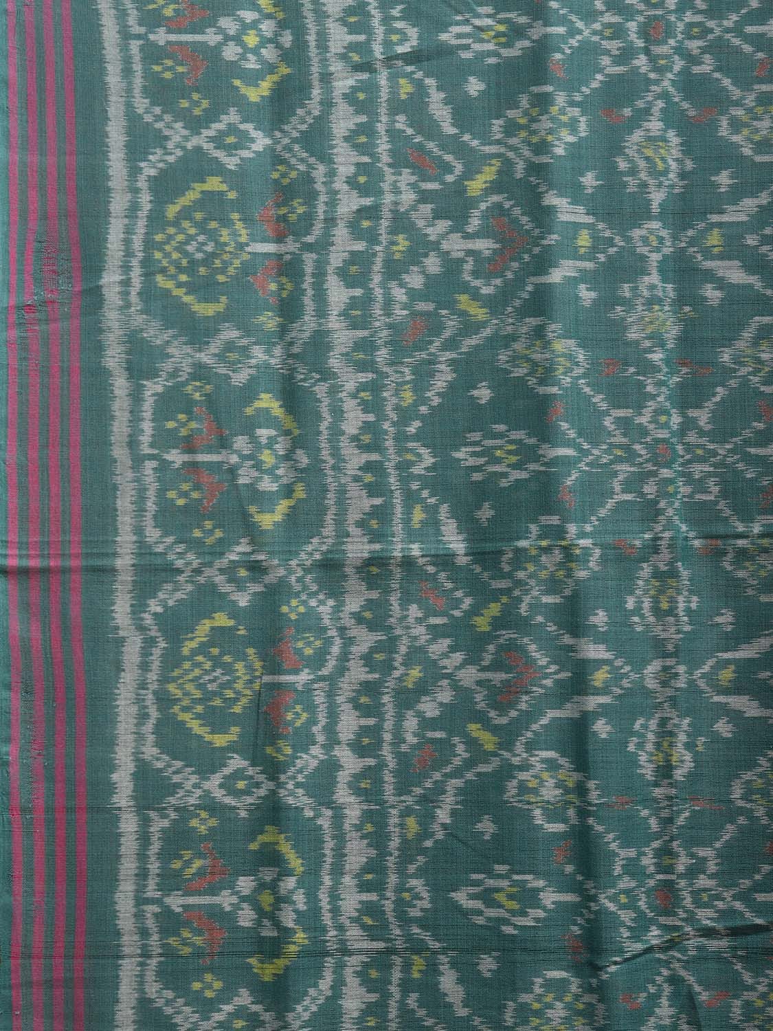 Green Ikat Cotton Handloom Saree with All Over Circles Design i0887