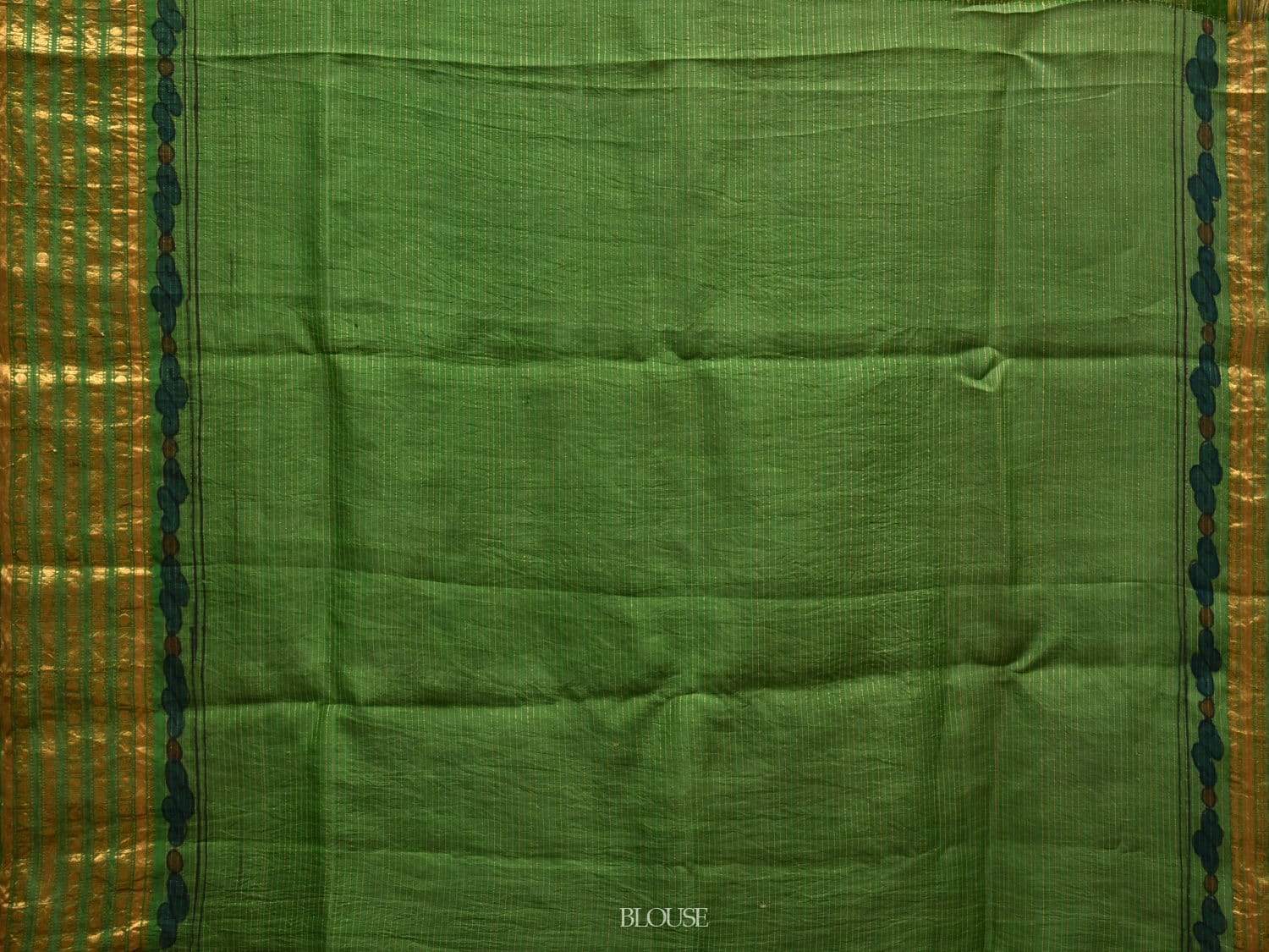 Green Kalamkari Hand Painted Gadwal Silk Handloom Saree with Floral Design KL0535