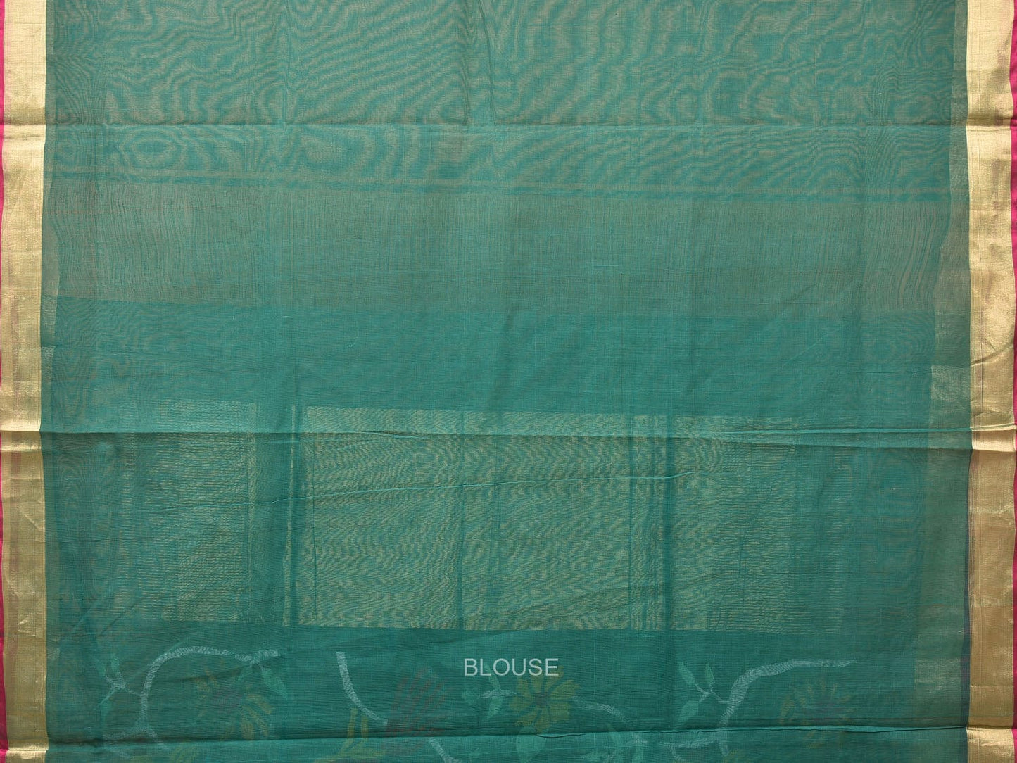 Green Khadi Cotton Handloom Saree with All Over Birds and Flowers Design kh0620