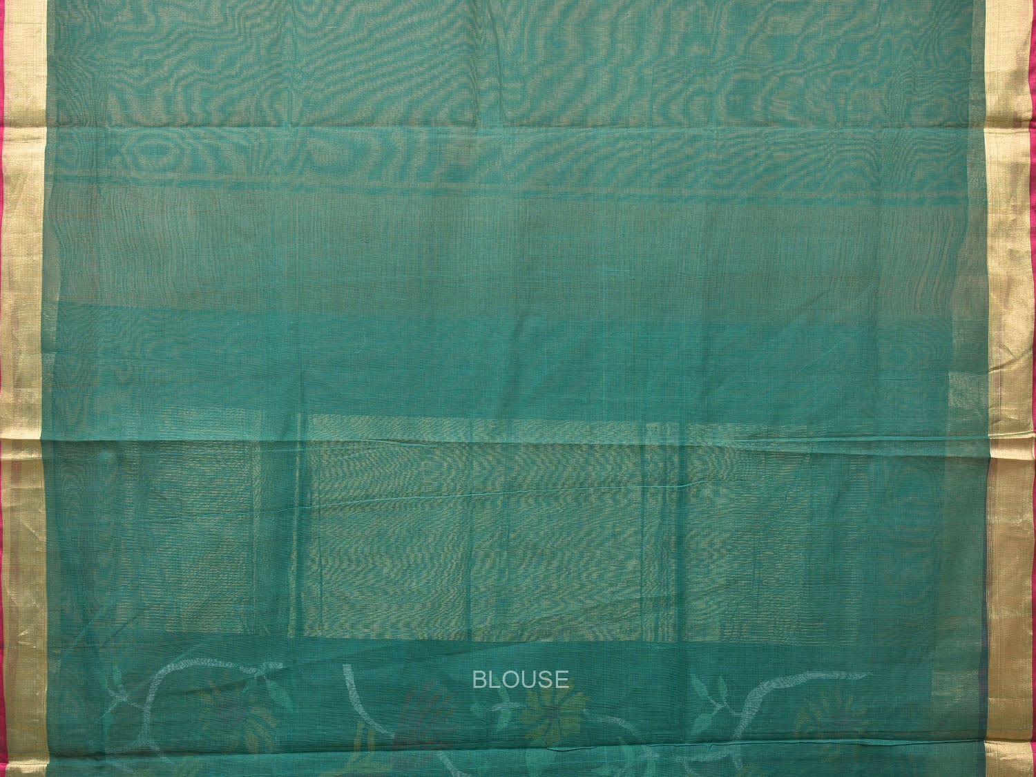 Green Khadi Cotton Handloom Saree with All Over Birds and Flowers Design kh0620