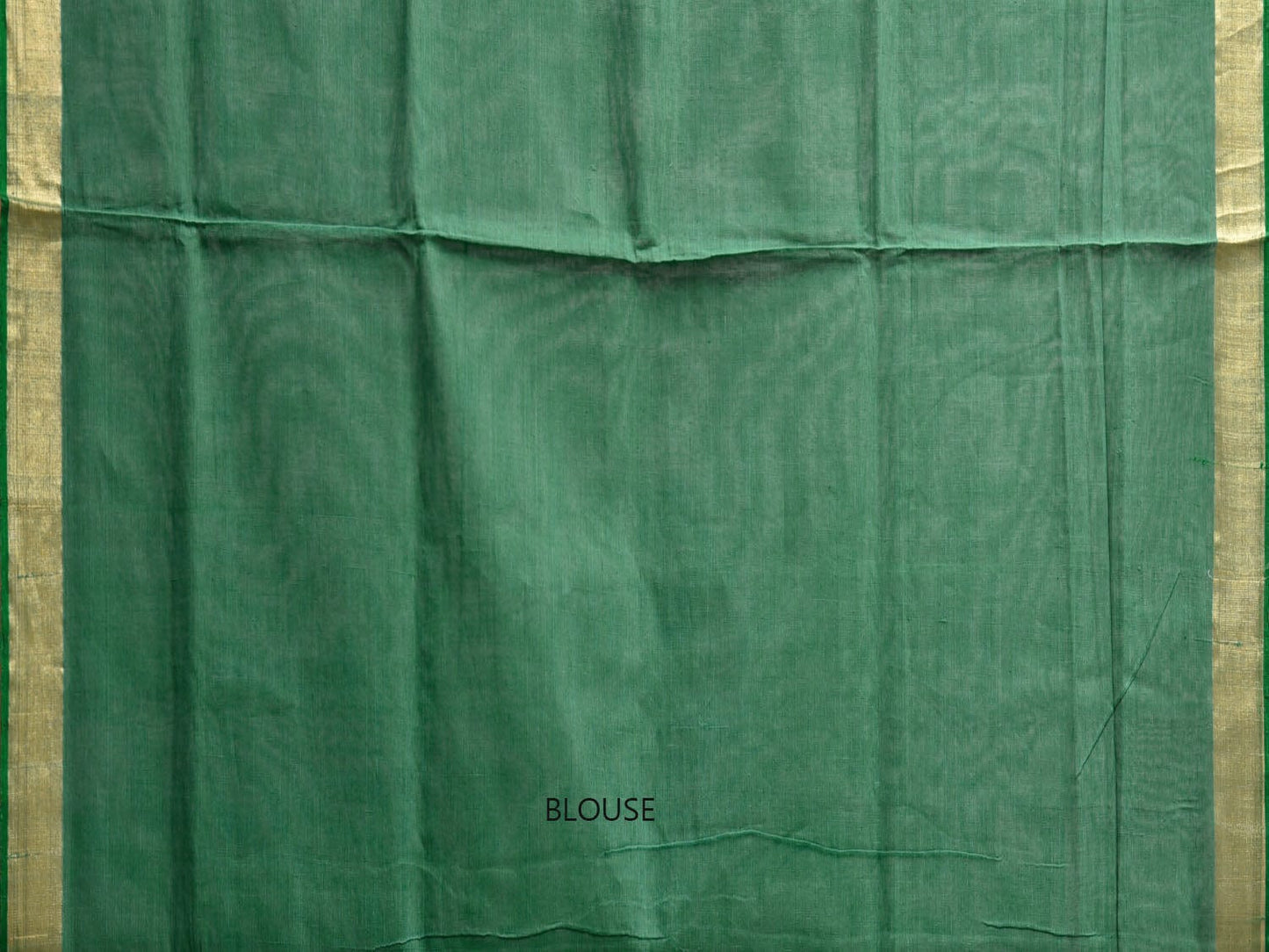 Green Khadi Cotton Handloom Saree with Big Floral Pallu Design kh0709