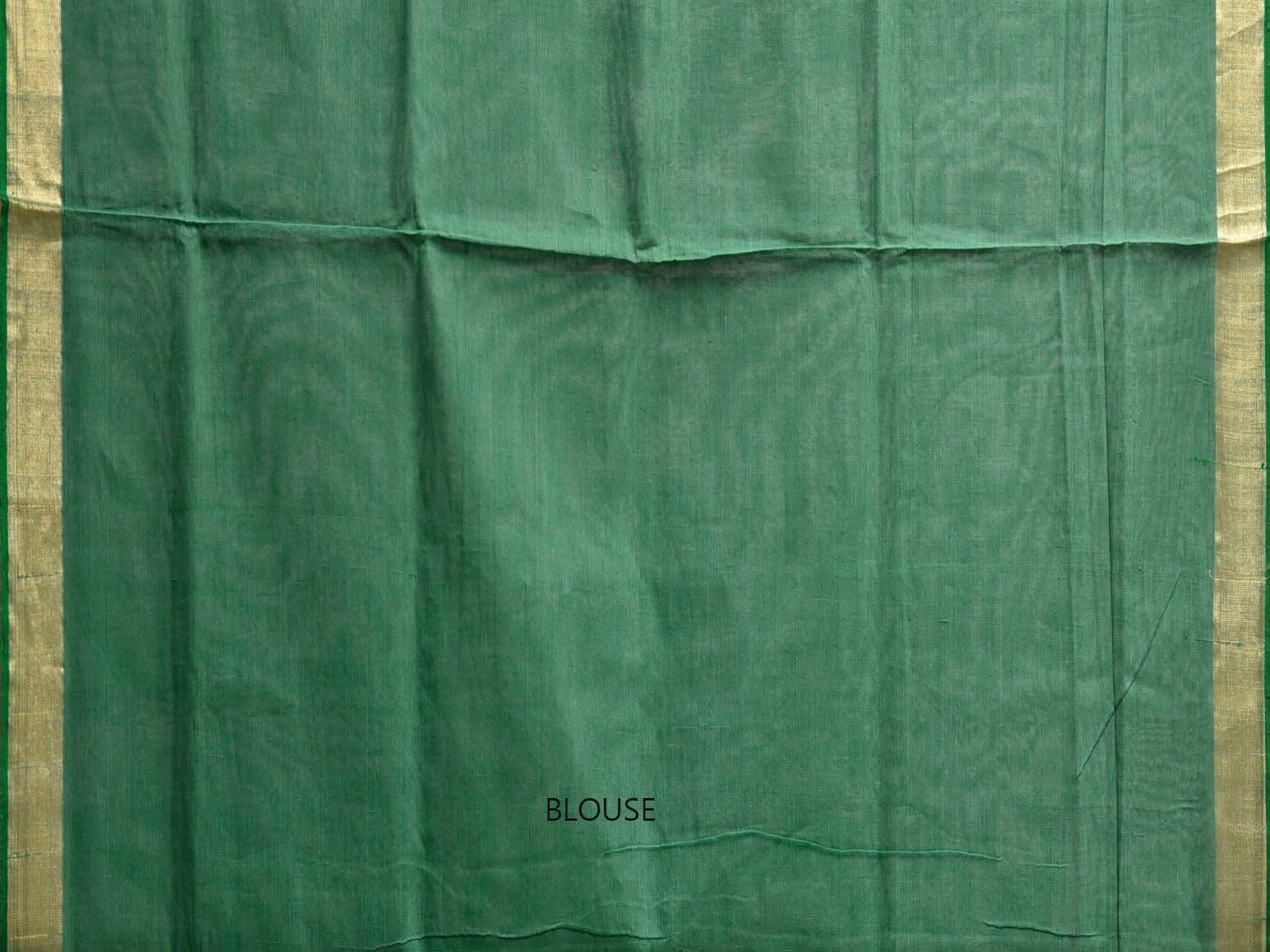 Green Khadi Cotton Handloom Saree with Big Floral Pallu Design kh0709