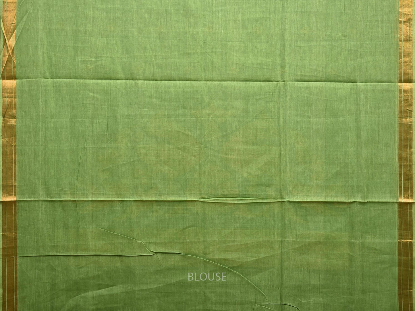 Green Khadi Cotton Handloom Saree with Birds Pallu Design kh0698