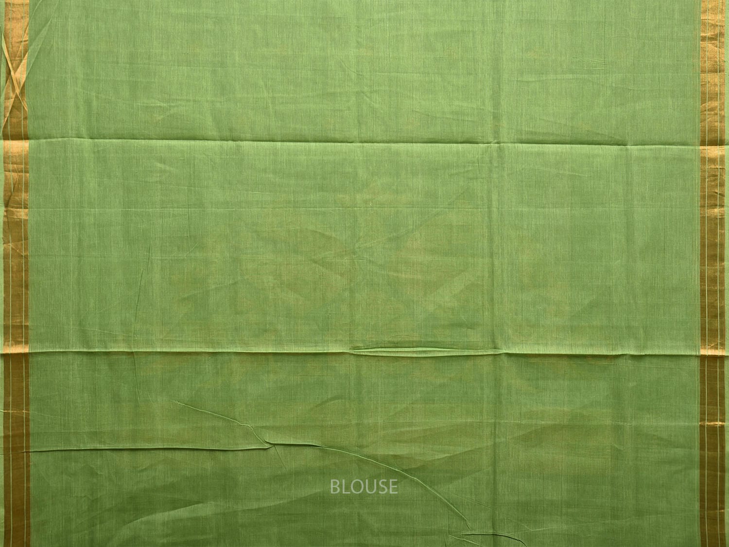 Green Khadi Cotton Handloom Saree with Birds Pallu Design kh0698