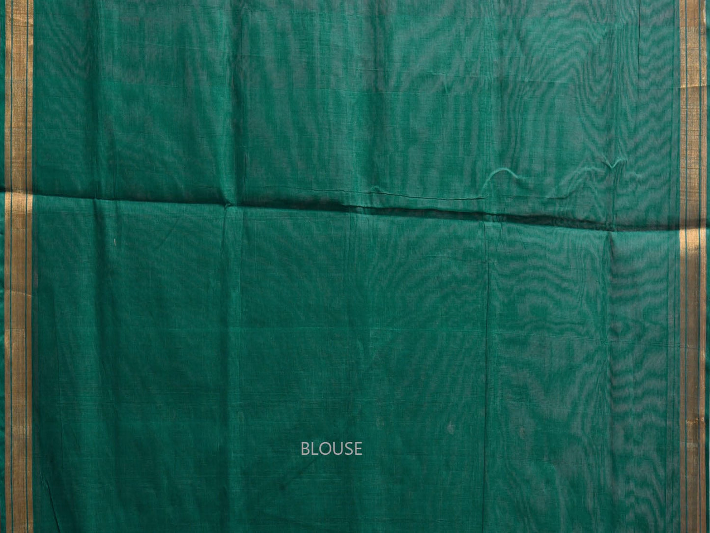 Green Khadi Cotton Handloom Saree with Circle Pallu Design kh0714
