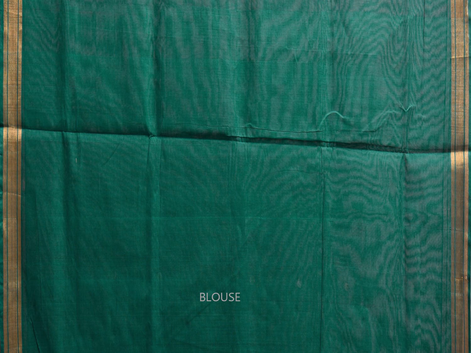 Green Khadi Cotton Handloom Saree with Circle Pallu Design kh0714