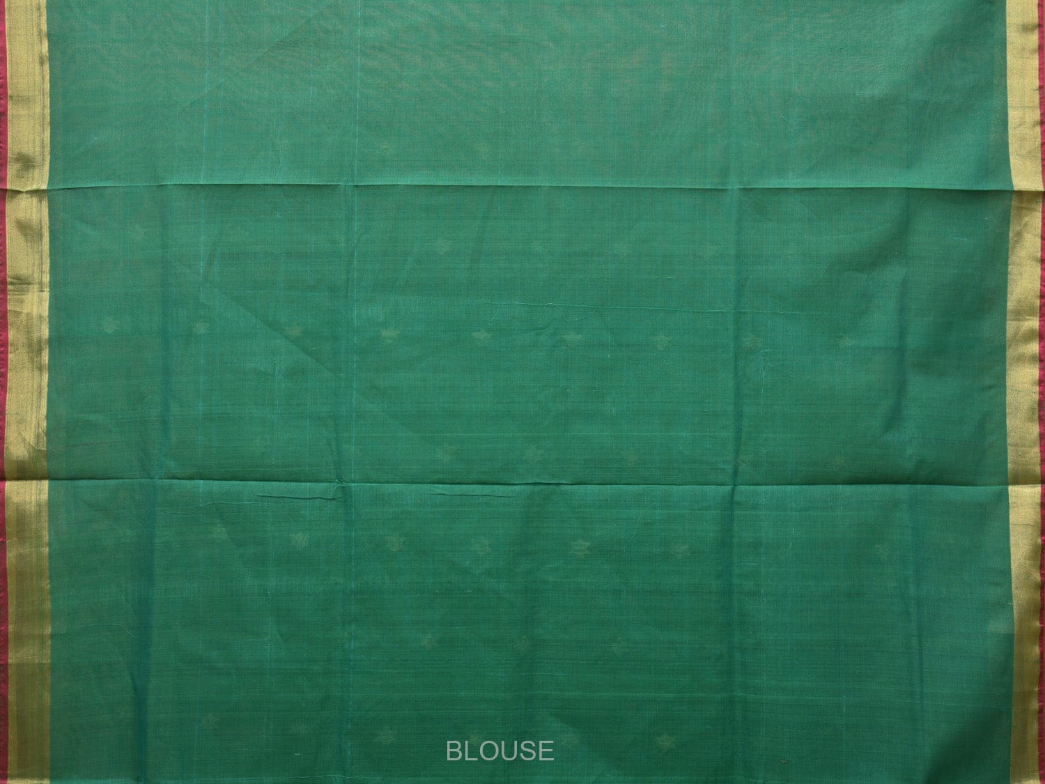 Green Khadi Cotton Handloom Saree with Cows Pallu Design kh0655