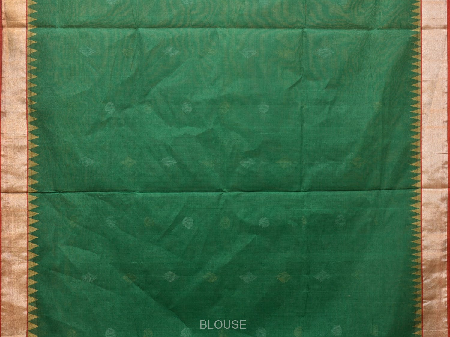 Green Khadi Cotton Handloom Saree with Flowers Pallu Design kh0661