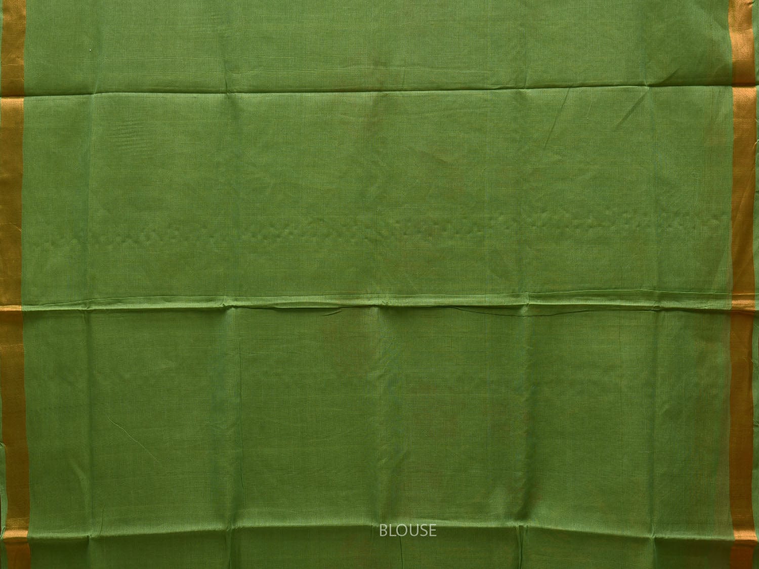 Green Khadi Cotton Handloom Saree with Peacock Pallu and Border Design kh0536