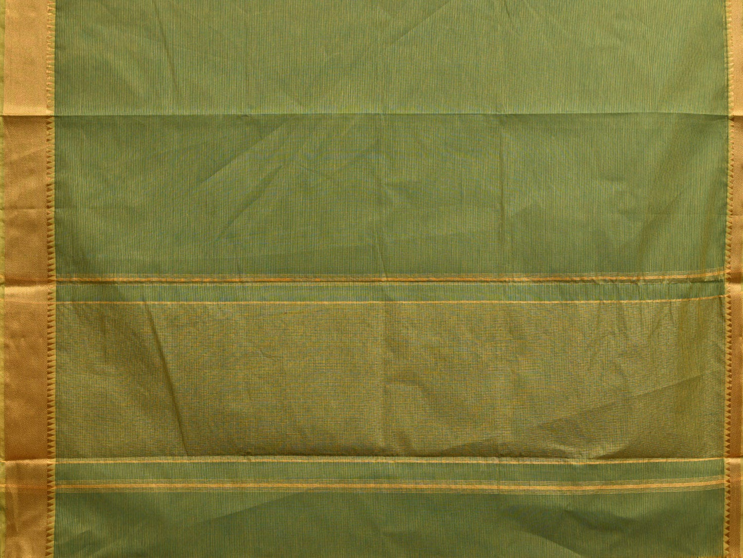 Green Mangalgiri Cotton Handloom Saree with Strips Design mn0066